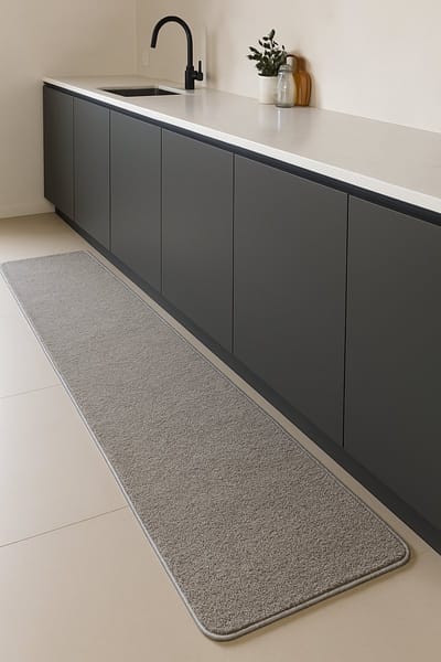 Tapijt loper - Loper - Tapijt - Grijs - Zacht - Afgewerkt Tapijt - Loper 80x200x cm - Modern - Tapijt Woonkamer - Slaapkamer - Eetkamer