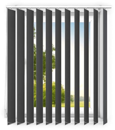 time4blinds - verticale lamellen - verduisterende lamellen voor kantoorwerkplekken en voor thuis - Slaapkamer Jaloezieën - Keuken Jaloezieën - 80x120 cm - Grafiet