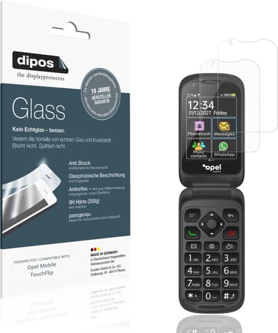 dipos – 2x Matte Pantserfolie geschikt voor Opel Mobile TouchFlip | 9H Screenprotector