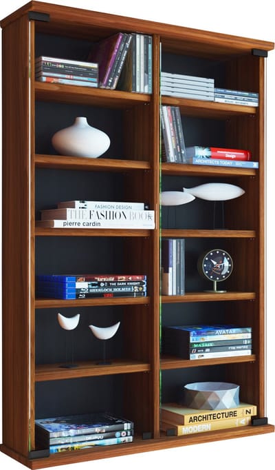 Houten CD DVD wandplank Hangende plank Wandkast Wandvitrinekast Zuntisa glazen deur