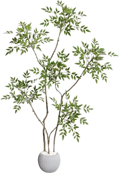 Kunstplant Nandina 150 cm - Faux Vloerplant in Pot - Groen