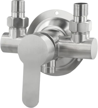 Douchekraan Roestvrijstaal - Wandkraan Watermixer - Douchen Instellen - Verbreed Handvat - 17 x 12 x 10 cm - Zilverkleurig