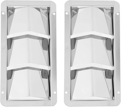 Allecto- Boot Ventilatierooster - Marine - Air Vent Cover - Rechthoekige Louvre - Roestvrij Staal - Universeel - Boten - 304 Roestvrij Staal - Een Paar - 3 Sleuven - 210x110mm - Geschikt voor - Formaat - Kleur - Ventilatierooster.