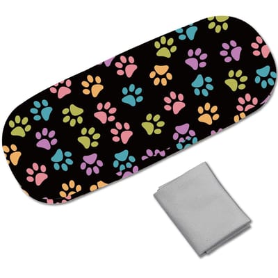 Brillenkoker Boho View Brillenkoker Lederen Draagbare Dunne Bril Beschermhoes Schaal Etui Reinigingsdoekje Vrouwen en Mannen 16,2 x 6,4 x 3,9 cm