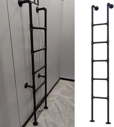 Loft Trap - Bed Ladder - Veilige Toegang - Antislip Treden - 175cm Hoog - Zwart