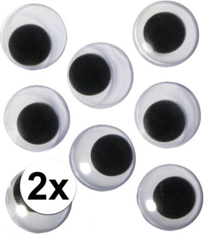 Rayher hobby Wiebel oogjes van dia 20 mm - 16x stuks - zelfklevende hobby materialen / artikelen - Knutselen