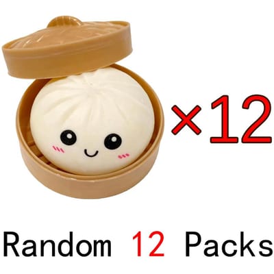 Jolie Boule Anti-Stress Blanche Dim Sum Cha Siu Bao Squishy Relaxante Soulage l'Anxiété Antistress Améliore le Bonheur Réutilisable Rebondissante à Presser