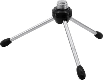 OMNITRONIC KS-3 Tafel Microfoonstatief – Compact Inklapbaar – 5/8" en 3/8" Schroefdraad – Zilver