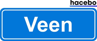 Hacebo - Plaatsnaam Sticker - 29x10 CM - Veen sticker - Verkeersborden sticker - grappige cadeaus - Veen