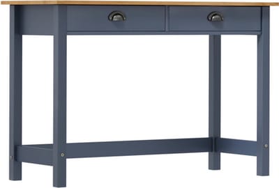 vidaXL - Wandtafel - Hill - 2 - lades - 110x45x74 - cm - massief - grenenhout - grijs