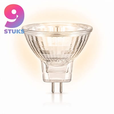 9x Reflector Halogeenlamp GU4 - 35W - Warm Wit Licht (2700K) - 206 lm - 2 jaar - Dimbaar - 12V - MR11