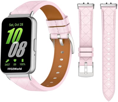 Stravo Luxe slank lederen bandje - geschikt voor Samsung Galaxy Fit 3 - Elegant slank leren horlogebandje - Leer - Roze