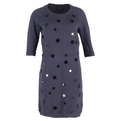 Mulberry mini-T-shirtjurk met sterrenversiering in marineblauw katoen