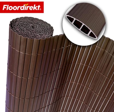 FLOORDIREKT PVC-Privacyscherm voor Tuin, Balkon & Terras - Privacyscherm voor buiten - Extra ondoorzichtig - Decoratie voor balkonrelingen - Bruin - 100 x 300 cm
