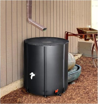 Regenwateropvangtank - Opvouwbare Regenton - Water Besparen - Duurzame PVC Constructie - 380 Liter - Zwart