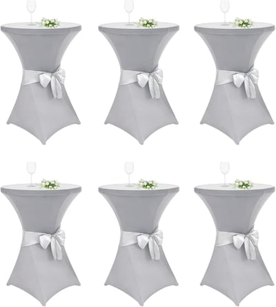 Tafelhoezen Set - Ronde hoezen - Feestelijke Decoratie - Windbestendig - Ø 80 cm - Grijs