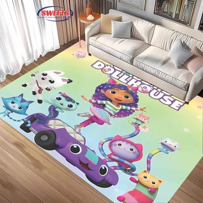 Disney Gabbys Poppenhuis Tapijt, Kleed voor Woonkamer Slaapkamer, Sofa Keuken Deurmat Decoratieve Mat, Kinderen Antislip Vloer Duurzame Mat, Cadeau 60*90cm