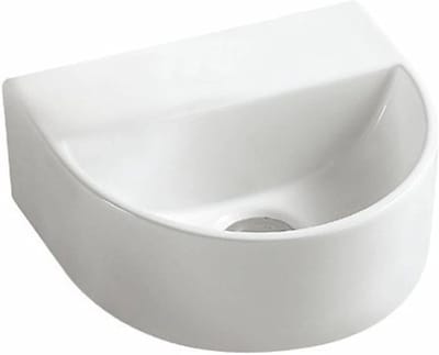 Halfronde Wastafel - Wastafelkom Zonder Overloop - Badkamer Inrichting - Modern Design - 30x25x12 cm - Wit