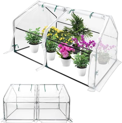 Tuinkassen 180x90x90cm, Halftransparante Mini-Tuinkas, Tomatenkas met Oprolbare Deur, Tuin Broeikas, Insectenbescherming Tomatenkas voor Planten, NAIZY