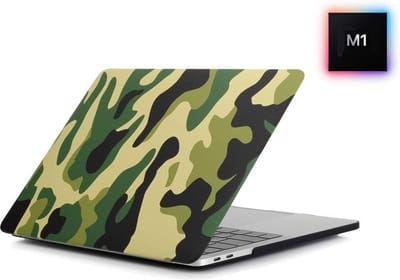 Laptophoes - Geschikt voor MacBook Air 13 inch Hoes - Case Voor Air M1 2020 (A2337) - Legerprint