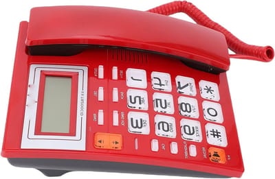 Vaste Telefoon - Senioren Telefoon - Gemakkelijk Bellen - Grote Knoppen - 16 Cijferig Scherm - Rood
