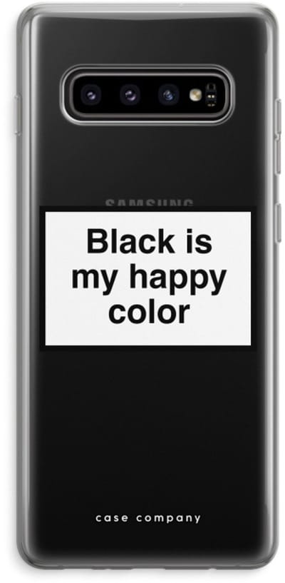 Hoesje geschikt voor Samsung Galaxy S10 Plus hoesje - Black is my happy color - Soft Cover Telefoonhoesje - Bescherming aan alle Kanten en Schermrand