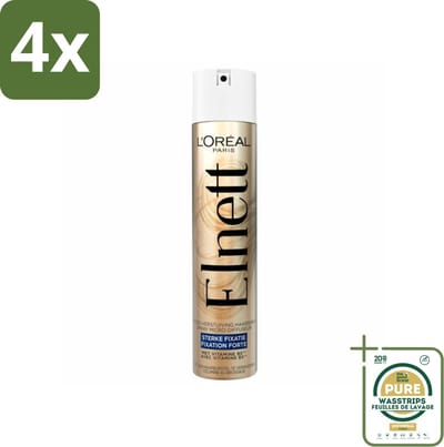 L'Oréal Elnett Satin Haarlak Sterke Fixatie 300 ml - Voordeelverpakking - 4 stuks - Satijnzacht haar - Sterke fixatie