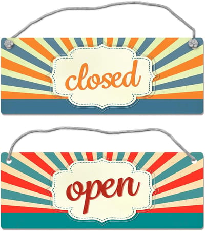 Deur Naambord - Open Gesloten - Winkel Aanduiding - Omkeerbaar Schild - 20x7.5cm - Meerkleurig