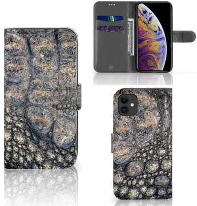Apple iPhone 11 Telefoonhoesje met Pasjes Krokodillenprint