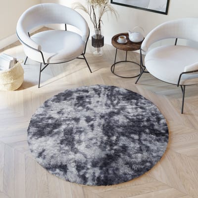 Tapiso Silk Dyed Vloerkleed Rond Antislip Hoogpolig Tapijten Maat- 160x160