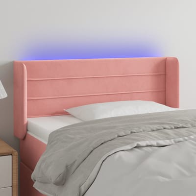 vidaXL - Hoofdbord - LED - 83x16x78/88 - cm - fluweel - roze