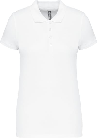 Kariban Piqué-damespolo korte mouwen K255 - White - XS