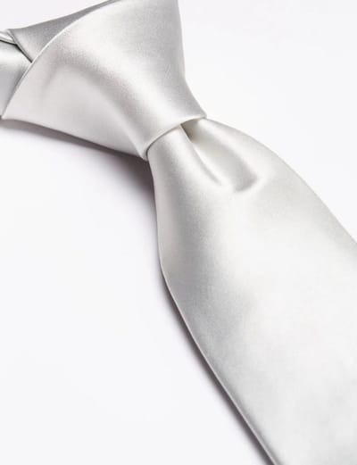 Stropdas - Satijnen look - Smalle stropdas - Glanzend - Tie - Polyester - Accessoire - Elegante das - Chique stropdas - Feestelijke gelegenheden - Party outfit - Wit - Jonyx