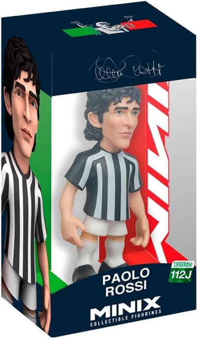 Paolo Rossi Figuur - Voetbal Legende - Verzamelen - Officieel Gelicentieerd - 12 cm - Zwart