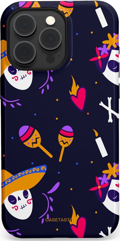 Casetastic Hoesje Geschikt voor Apple iPhone 15 Pro Max Magsafe - Stijlvolle Beschermende Duo-layer Case - Muertos fiësta