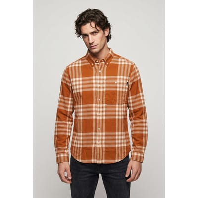 Timberland Midweight Flannel Check Shirt Leather Brwn Yd Taglia: L | Camicie Casual Outlet | Uomo