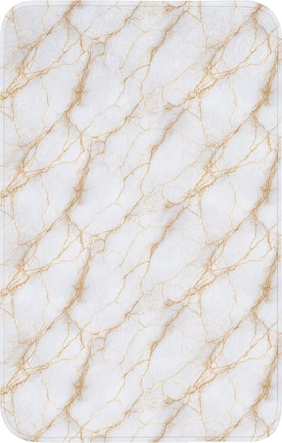 WC mat 50x80 cm - Antislip - Wit - Goud - Marmer - Aders - Toiletmat - Vloermat - Douchemat - Toilet tapijt - Toiletmatten