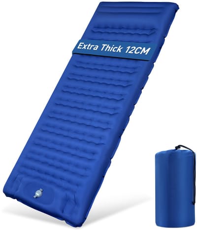 Unyqoos® Zelfopblazende slaapmat met ingebouwde voetpomp, ultralicht, waterdicht en comfortabel voor outdoor gebruik