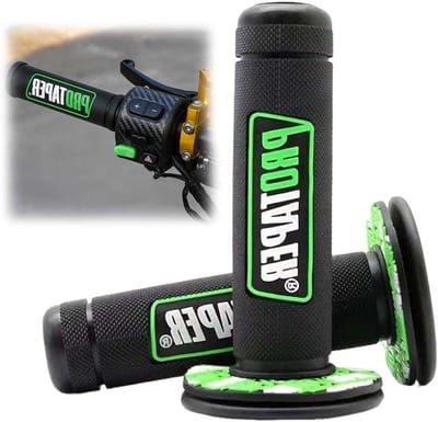 Motorfiets Handgrepen - Stuur Grip - Comfortabel Rijden - Antislip Ruitpatroon - 7/8 Inch - Zwart Groen