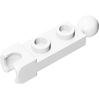 20 stuks MOC Onderdelen 14419 Plaat 1x2 met Eindkap Trekhaak Compatibele Stenen DIY Bouwstenen Kinderspeelgoed white