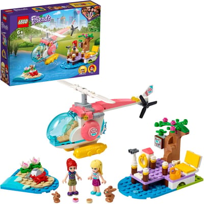LEGO® Friends Dierenkliniek reddingshelikopter 41692 speelgoedbouwset; leuk verjaardagscadeau voor kinderen met een jong dier en minipoppetjes van Stephanie en Mia (249 onderdelen)