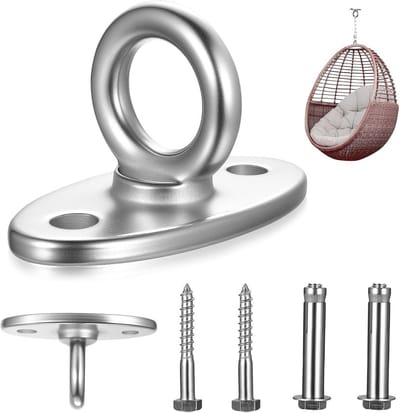RVS Plafondhaak met Oogplaat voor Houten Balk, Schommelhaak Heavy Duty 500kg