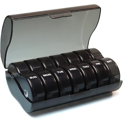1 Stuks Wekelijkse Pillendoos 7 Dagen Medicijn Organizer Draagbare Reis Pillendoosje met Geheime Compartimenten voor Opslag Tabletten gray