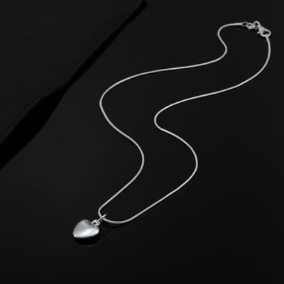 Collier Cœur Uni pour Femme, Pendentif Cœur Tendance, Bijoux Exquis Accessoires Cérémoniels 45cm argenté