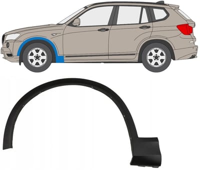 Spatbord sierlijst wielkast voor BMW X3 F25 2010-2017 / Links