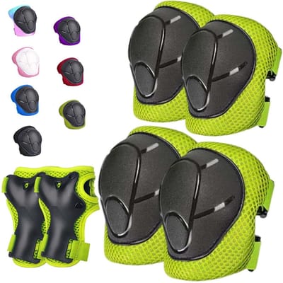 Kinderset Beschermers voor Skaten Fietsen - Knie- en Elleboogbescherming 6-in-1 (3-14 jaar)