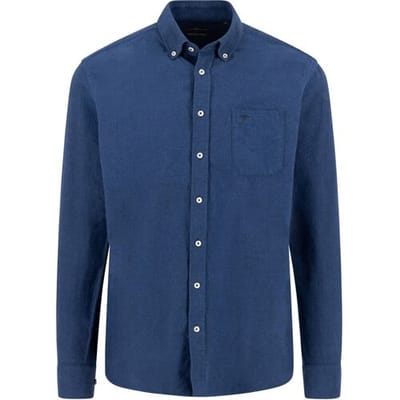 Fynch-Hatton Overhemd Solid Color Button-Down Navy / male