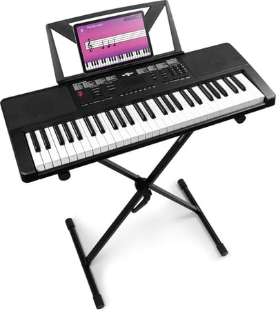 MAX Rhapsody54 keyboard met 54 toetsen - Keyboard set met standaard en bladmuziekhouder - Voor beginners