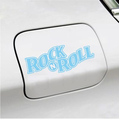 Bumpersticker - Rock N Roll - 5,7 X 14,8 - Licht Blauw