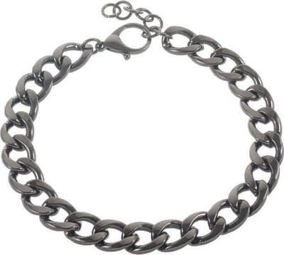 Behave – Ketting – Gourmetschakel Antranciet zwart – 44+3 cm – Stoer design